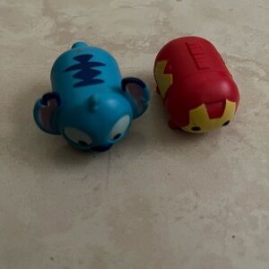 Disney Tsum Tsum Stitch and Iron Man Figures - Blue and Red